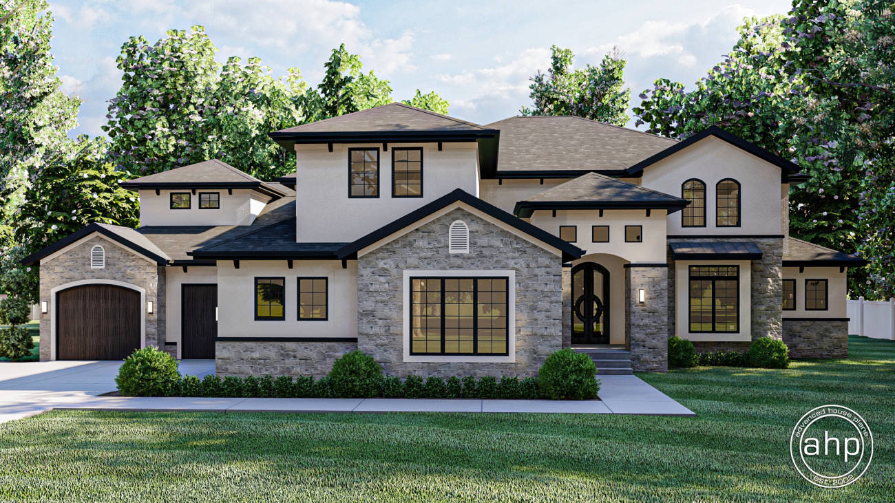 1.5 Story Mediterranean House Plan | Bartolini