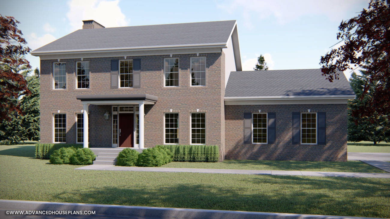 2 Story Colonial House Plan | Wallace