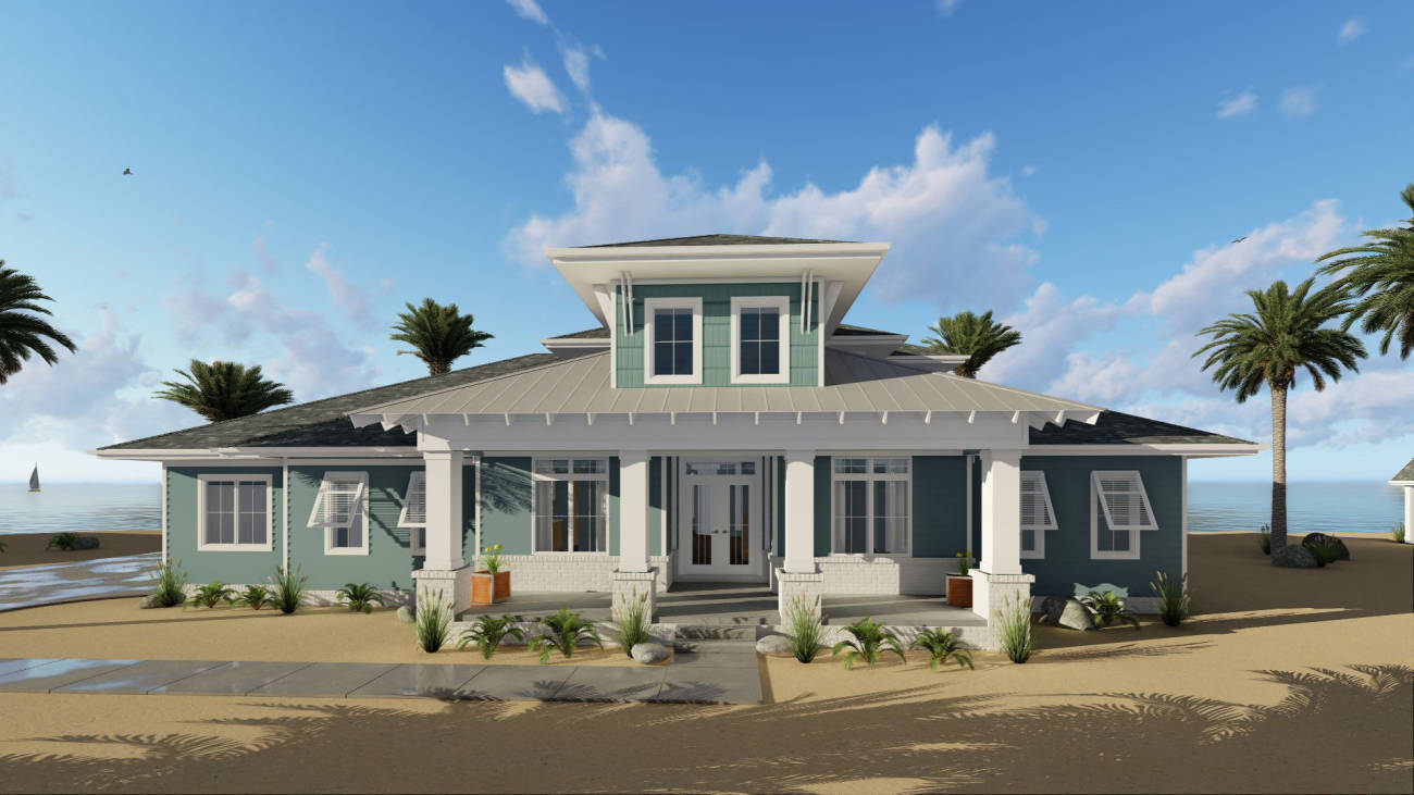 1.5 Story Coastal Cottage House Plan