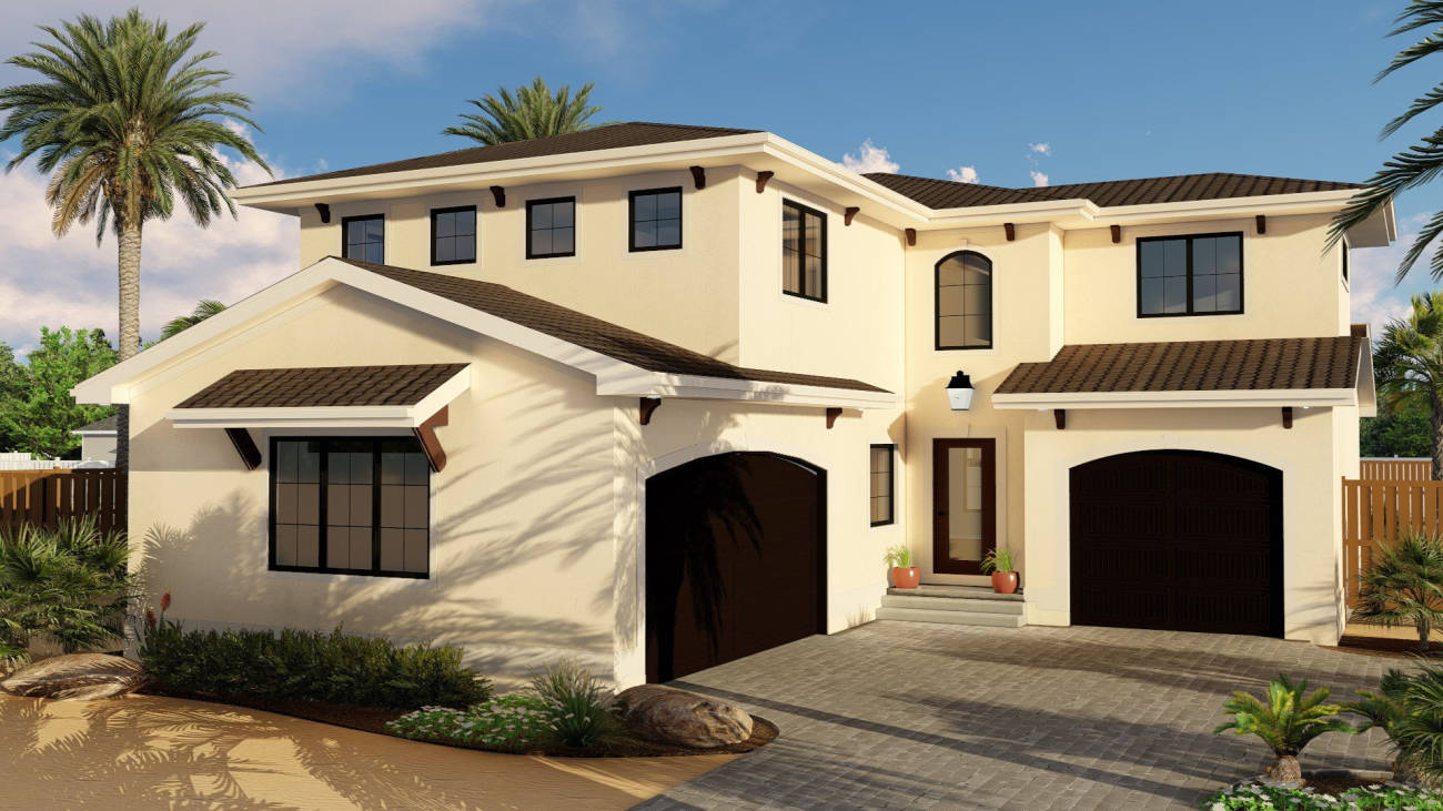 2 Story Mediterranean Style House Plan | Seguaro