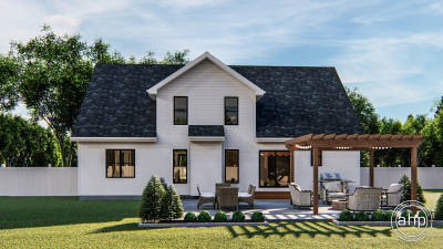 1.5 Story Modern Farmhouse Plan | Hutchins