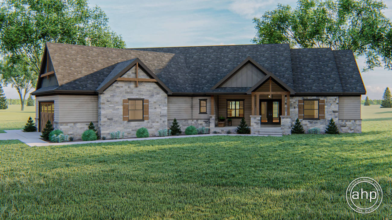 1 Story Craftsman House Plan | Marietta