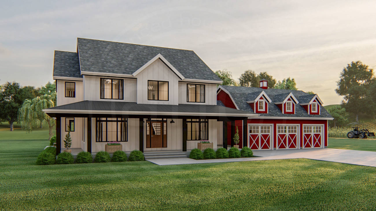 2 Story Modern Farmhouse Plan | Austin