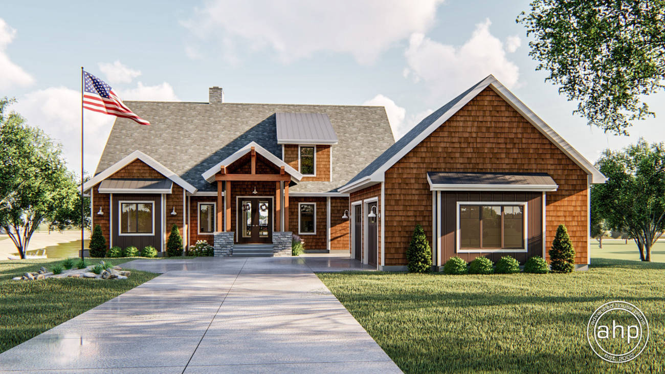 1.5 Story Craftsman Style House Plan | Smith Lake