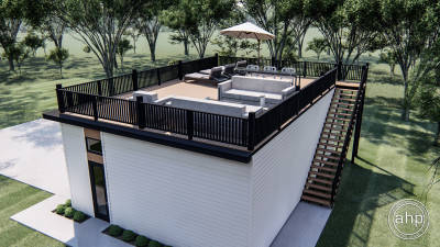 3 Car Garage with Party Deck | LeGrone