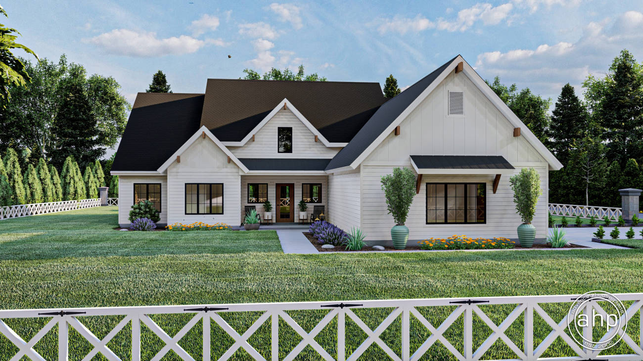 1 Story Modern Farmhouse Style House Plan | Weidenfeld