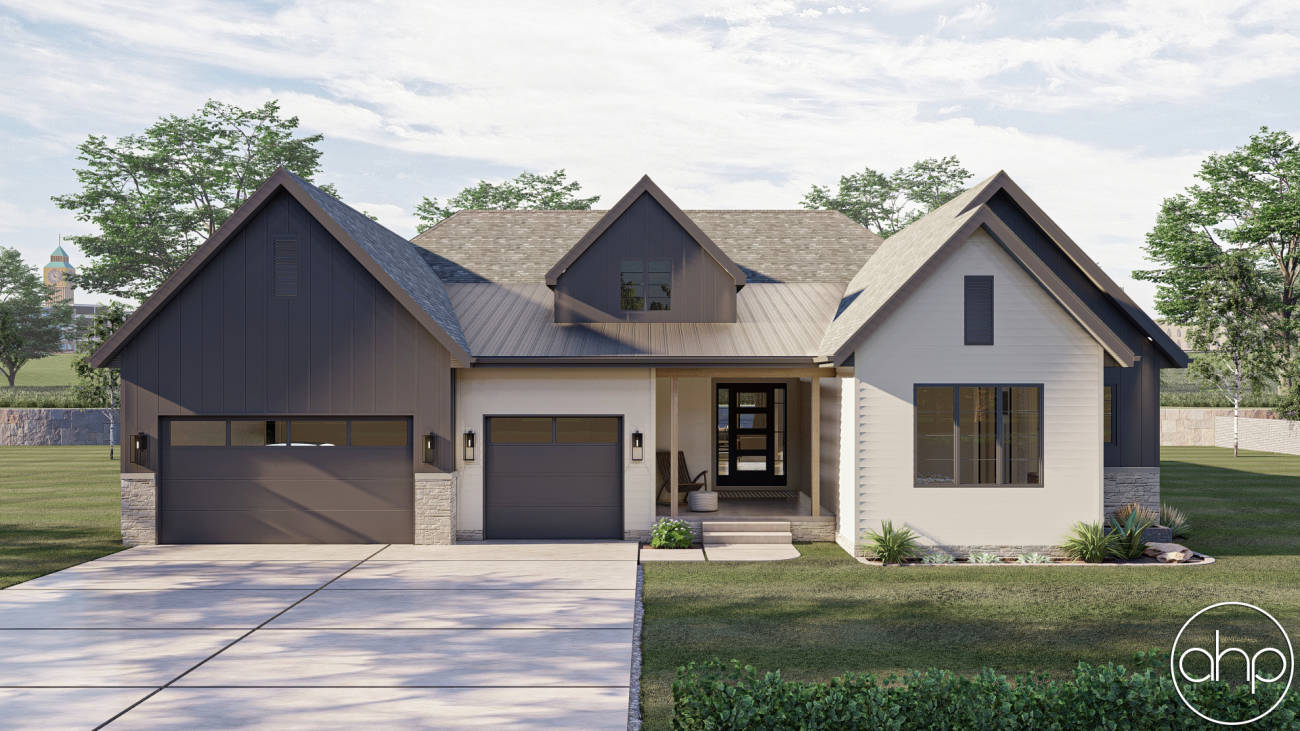 1 Story Modern Farmhouse Style Plan | Thatcher