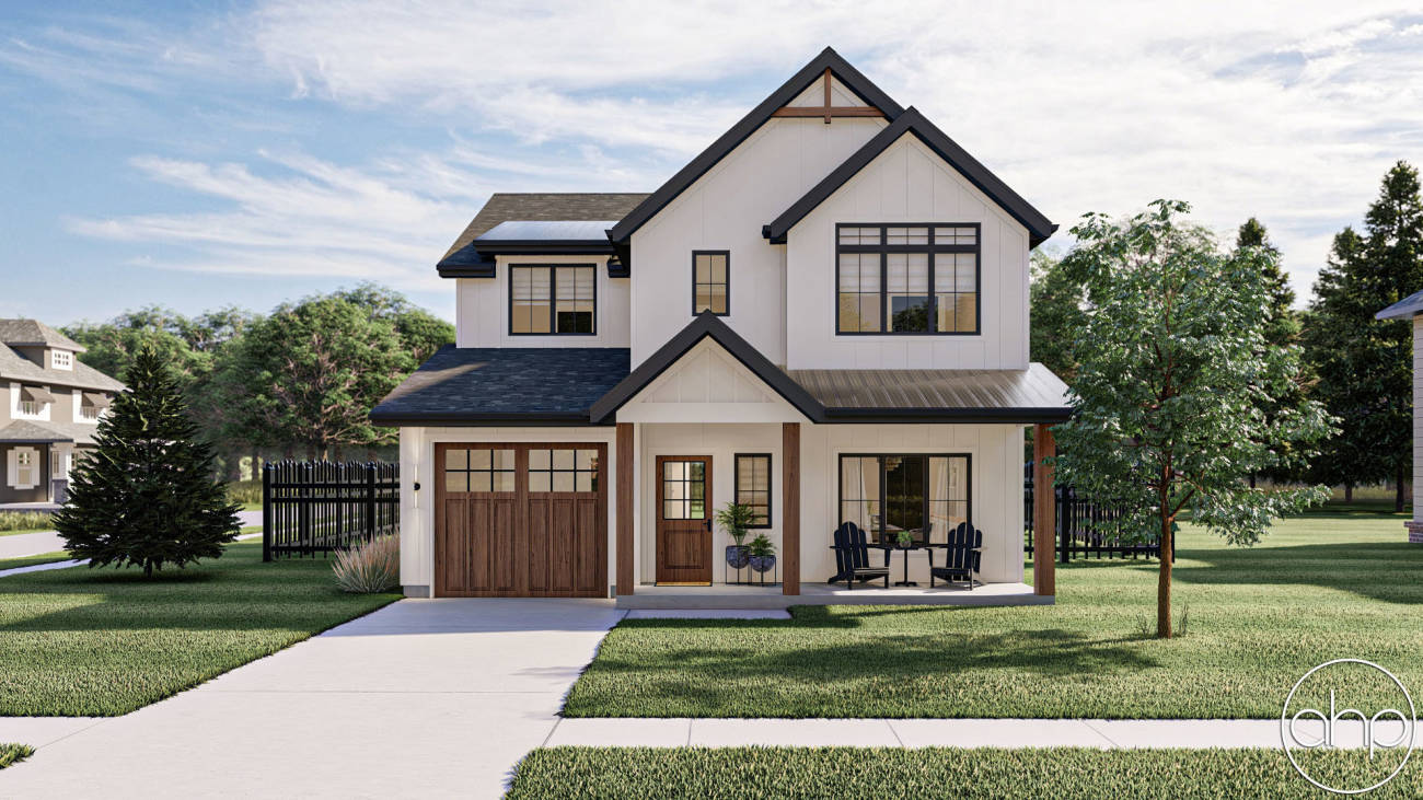 Modern Farmhouse Style House Plan | Crandall