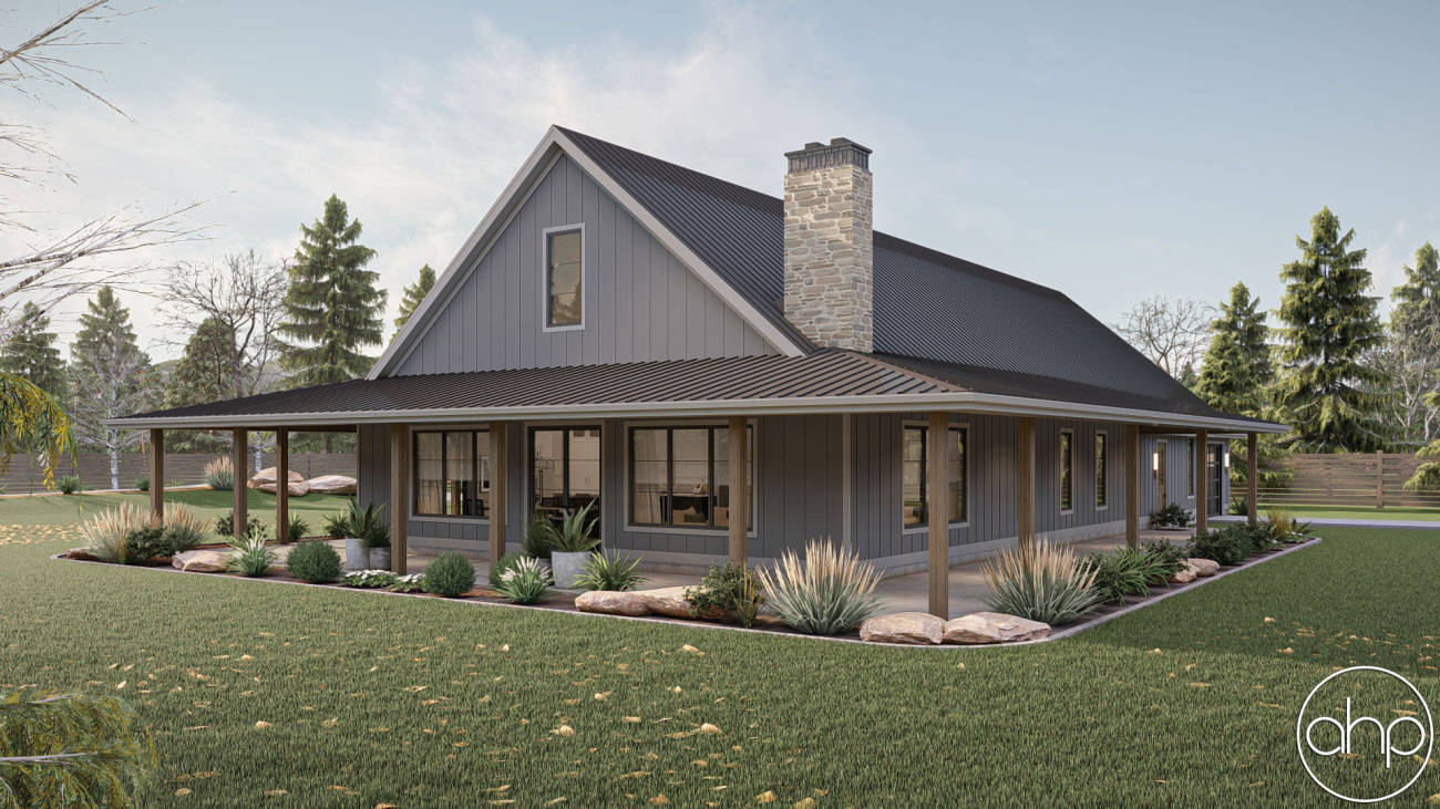 Barndominium Style House Plan | Chimney Rock