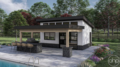 Modern Style Pool House Plan | Shoreline